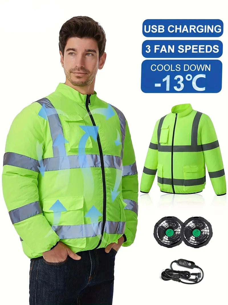 Outdoor Work Cooling Vest with USB Fans – Men's & Women's Wearable Air-Conditioned for Hiking, Fishing, Labor