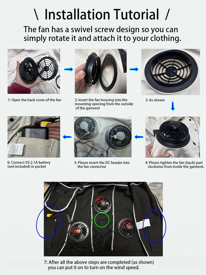 Short Sleeve Cooling Work Uniform – 3 Fans, 3× Wind Jacket Vest