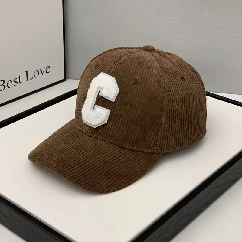 Canada Letter C Fashion Corduroy Cap, Snapback Hat Hip Hop Edition