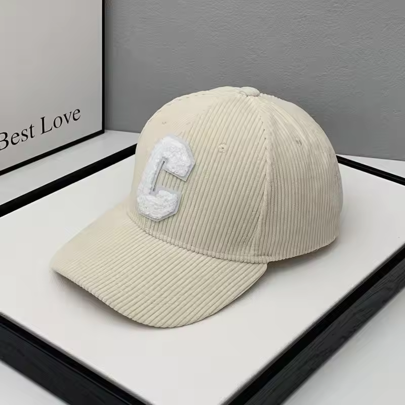 Canada Letter C Fashion Corduroy Cap, Snapback Hat Hip Hop Edition