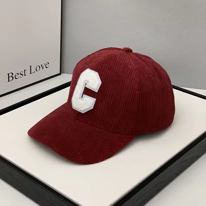 Canada Letter C Fashion Corduroy Cap, Snapback Hat Hip Hop Edition