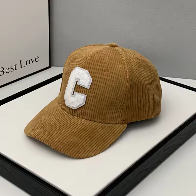 Canada Letter C Fashion Corduroy Cap, Snapback Hat Hip Hop Edition