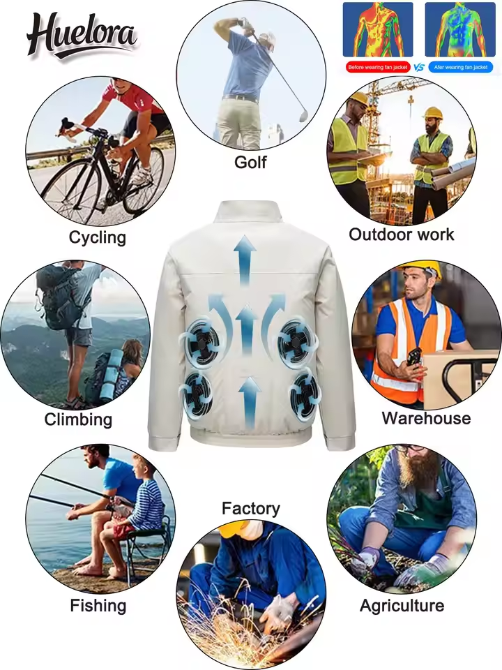 USB 4 × Fan Cooling Jacket for Men & Women