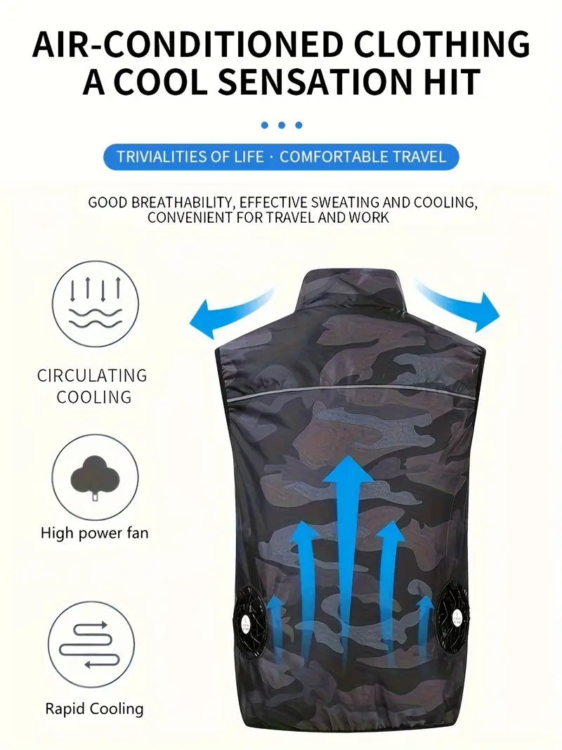Camouflage Cooling Vest - Breathable Lightweight for Working Labor, Hiking, Outdoors