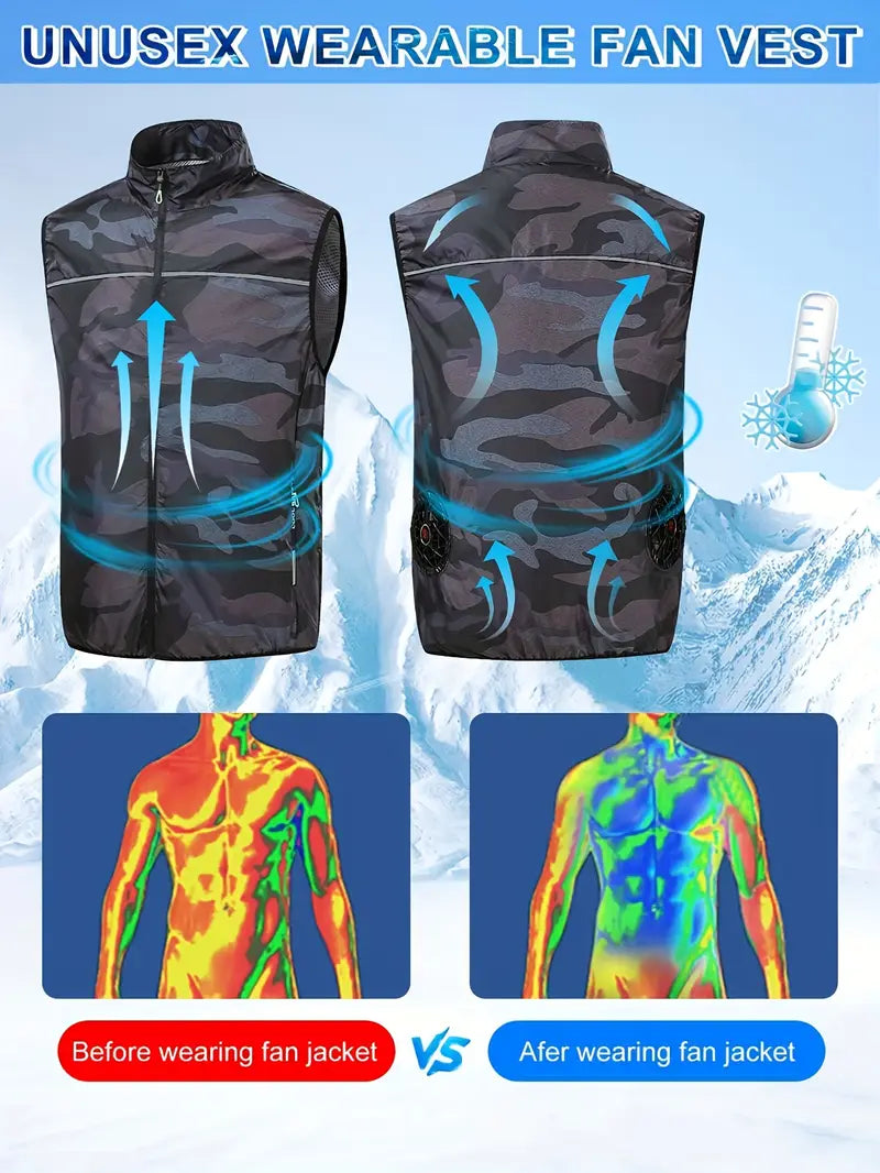 Camouflage Cooling Vest - Breathable Lightweight for Working Labor, Hiking, Outdoors