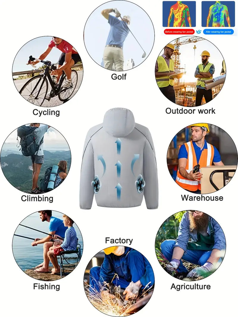 USB 2 × Fan Cooling Jacket for Men & Women