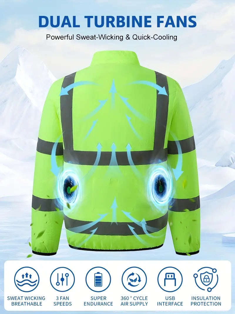 Outdoor Work Cooling Vest with USB Fans – Men's & Women's Wearable Air-Conditioned for Hiking, Fishing, Labor