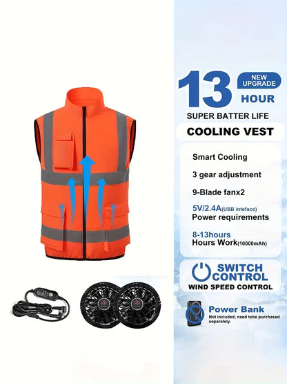 Working Cooling Vest - Sleeveless Breathable Nylon Lightweight for Working Labor, Hiking, Outdoors