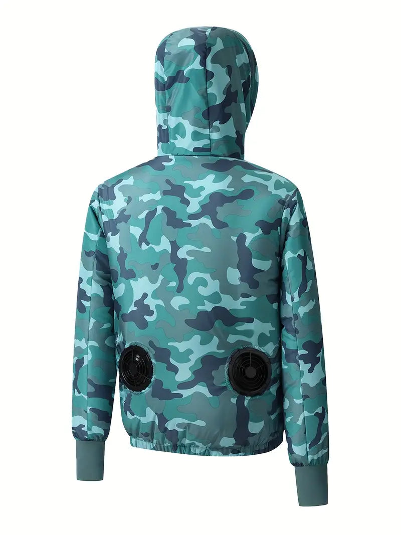 Camouflage USB Cooling Jacket with Fans – Air-Conditioned Jacket for Hot Weather