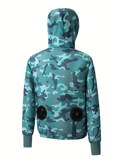 Camouflage USB Cooling Jacket with Fans – Air-Conditioned Jacket for Hot Weather