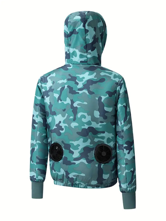 Camouflage USB Cooling Jacket with Fans – Air-Conditioned Jacket for Hot Weather