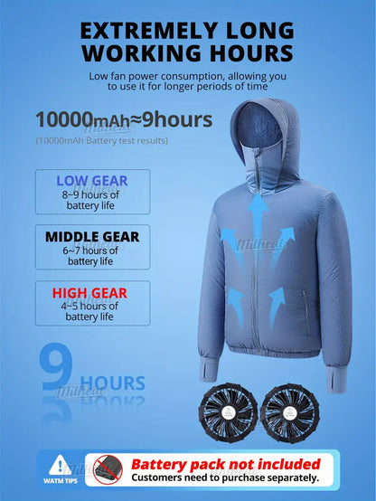 USB 2 × Fan Cooling Jacket for Men & Women
