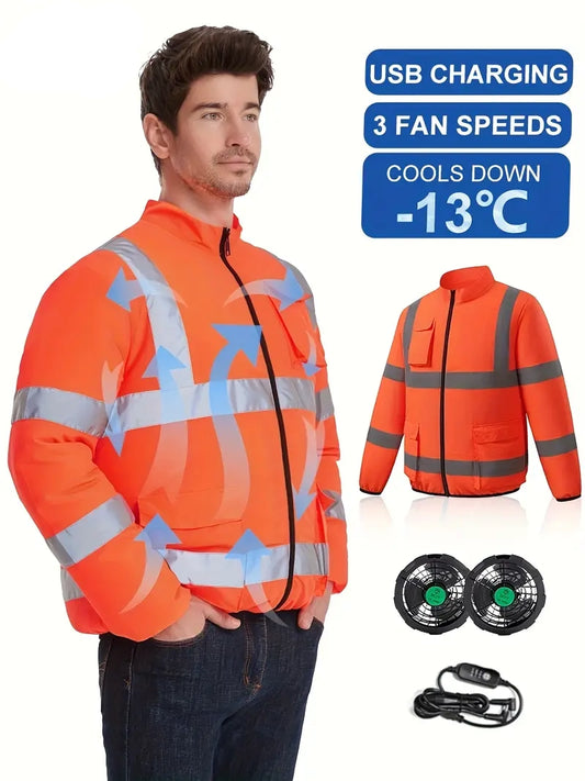 Outdoor Work Cooling Vest with USB Fans – Men's & Women's Wearable Air-Conditioned for Hiking, Fishing, Labor