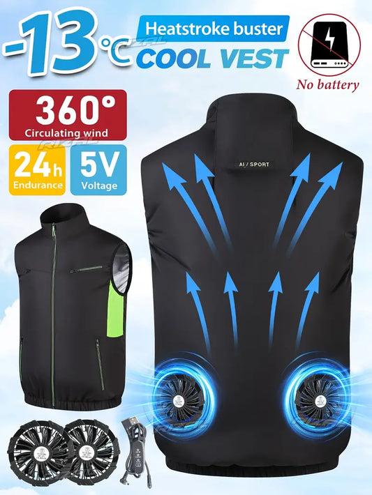 Summer Cooling Vest with Fans - 13-Hour Continuous Cooling, deal for Hiking, Fishing  Camping, Outdoor Cooling Vest