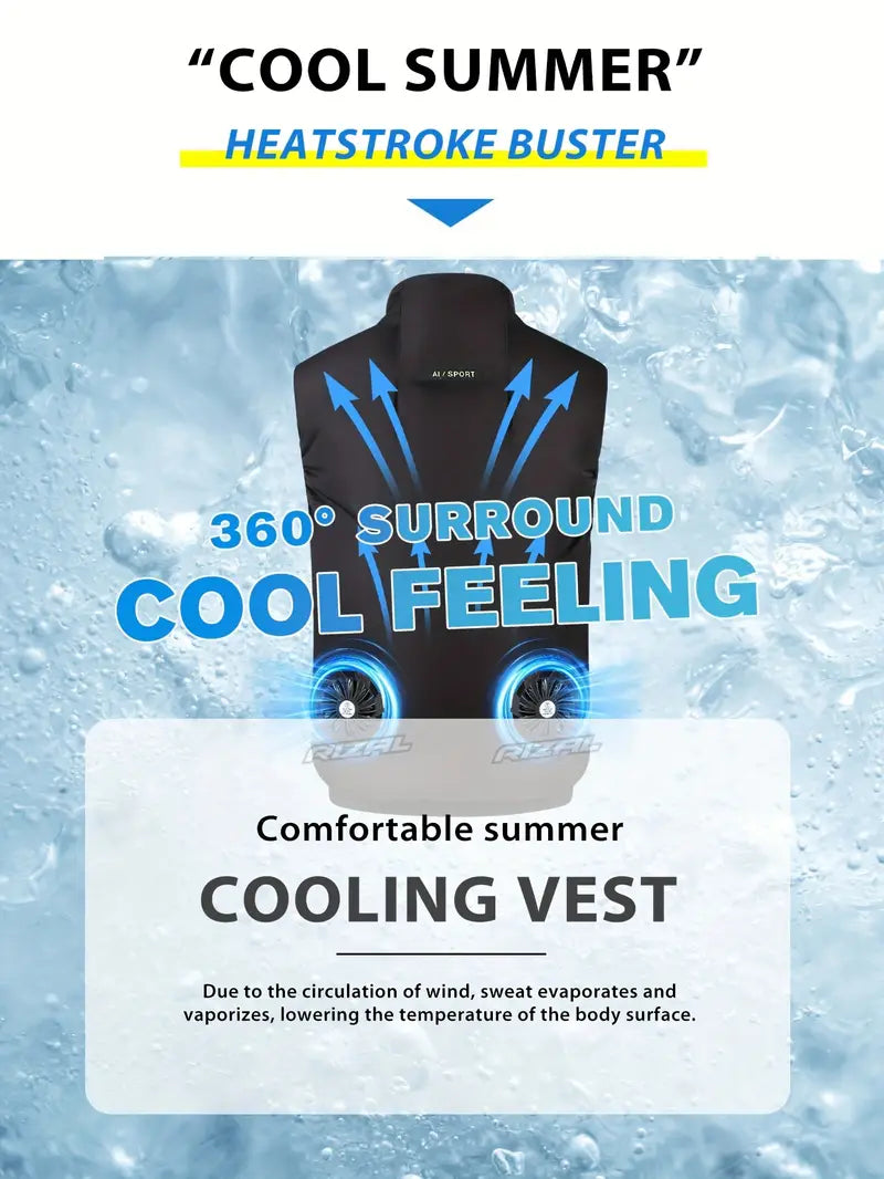 Summer Cooling Vest with Fans - 13-Hour Continuous Cooling, deal for Hiking, Fishing  Camping, Outdoor Cooling Vest