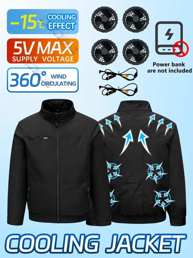 USB 4 × Fan Cooling Jacket for Men & Women 