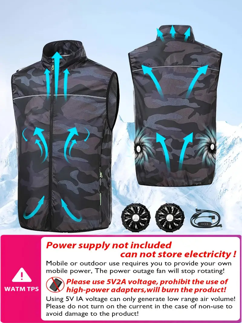 Camouflage Cooling Vest - Breathable Lightweight for Working Labor, Hiking, Outdoors
