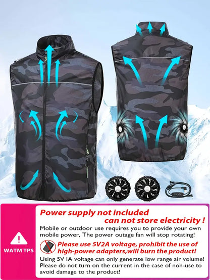 Camouflage Cooling Vest - Breathable Lightweight for Working Labor, Hiking, Outdoors