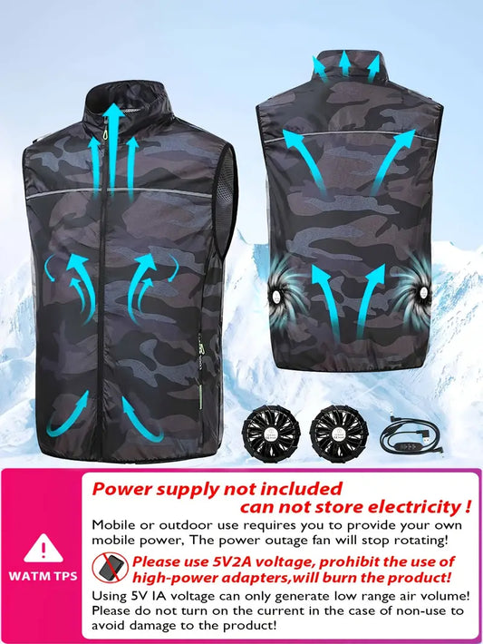 Camouflage Cooling Vest - Breathable Lightweight for Working Labor, Hiking, Outdoors